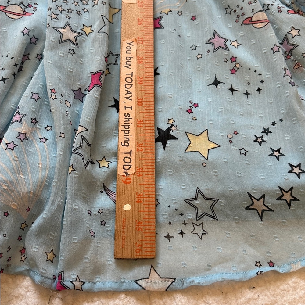 Torrid Mini Blouson Sleeve Mock Neck Skater Dress  "Cosmic Stars" Women’s 1X - Picture 6 of 8